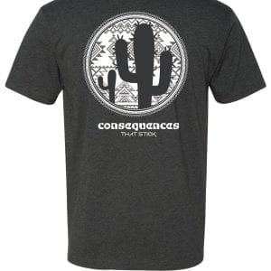 Consequences That Stick - Cactus - Challenge 3 Tee - Charcoal