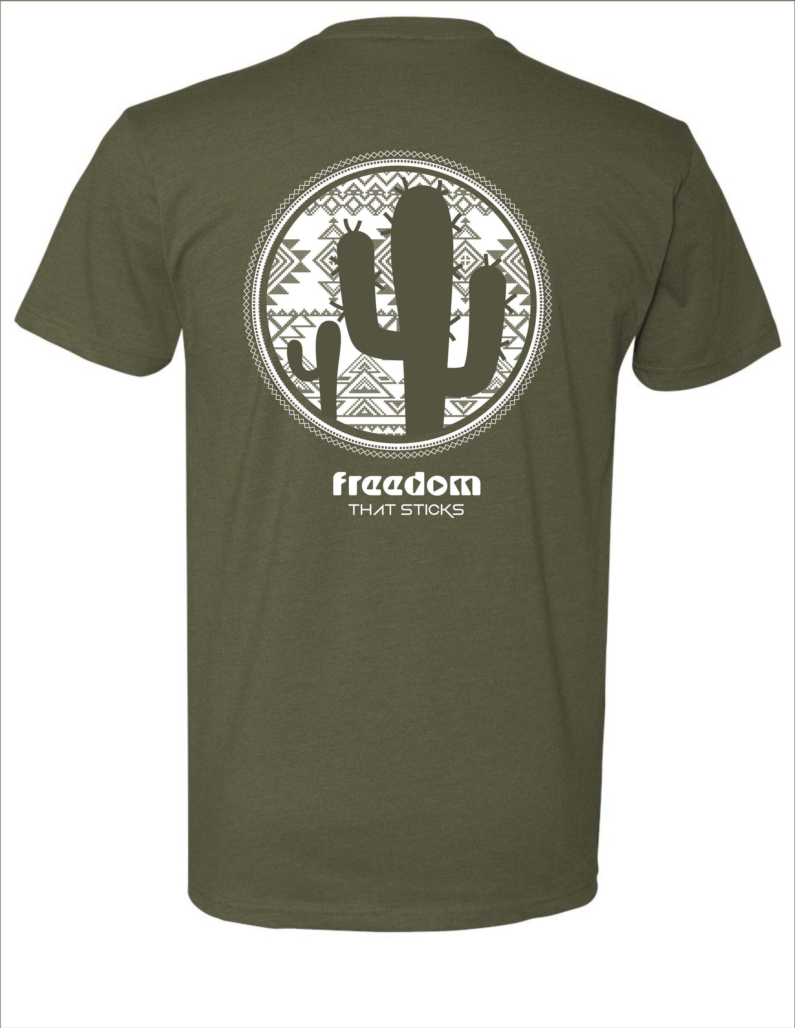 Freedom That Sticks - Cactus - Challenge 1 Tee - Olive
