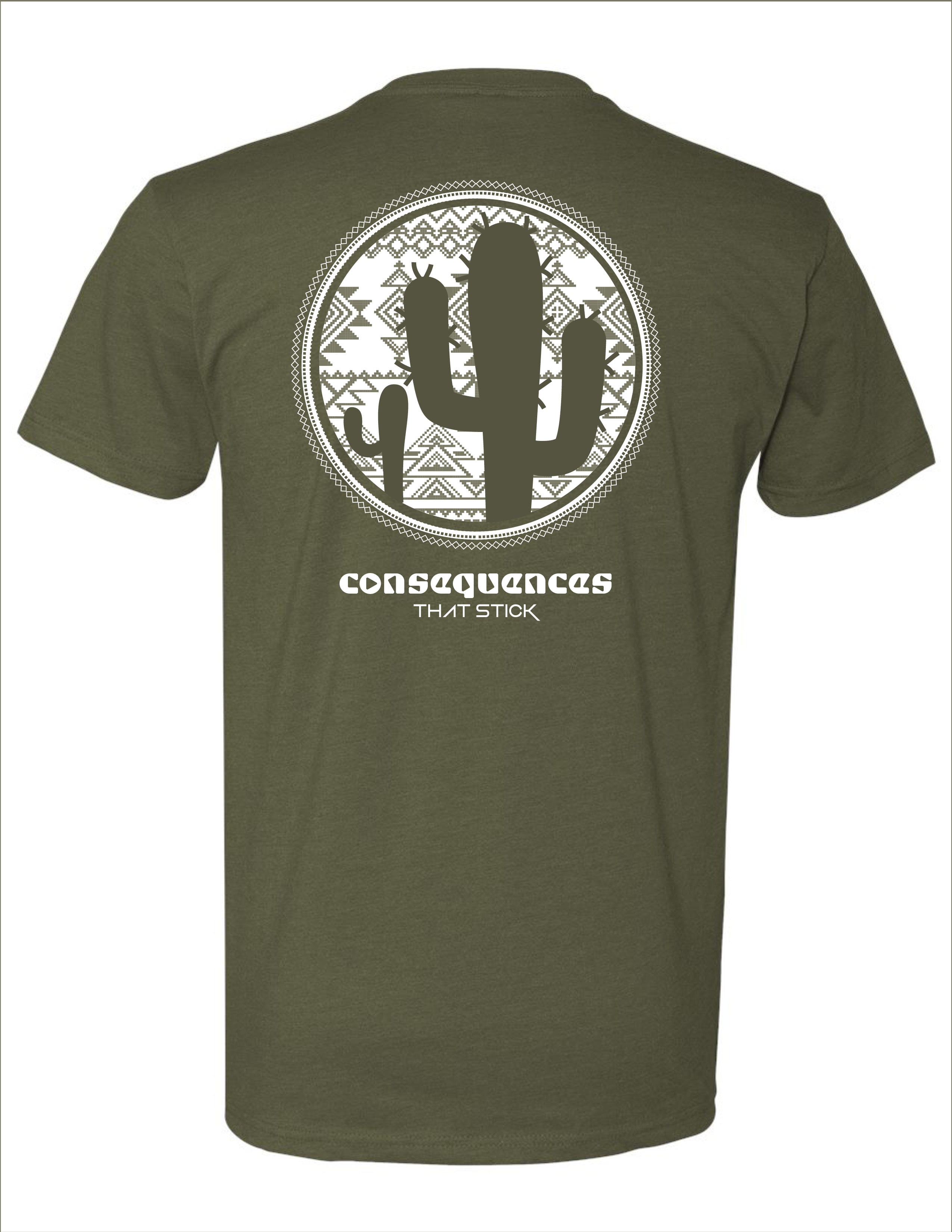 Consequences That Stick - Cactus - Challenge 3 Tee - Olive